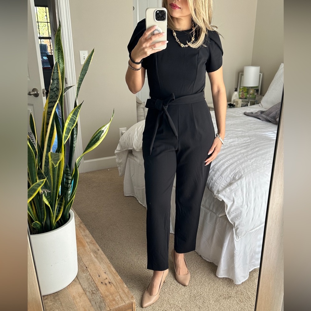 Calvin Klein Black Belted Jumpsuit